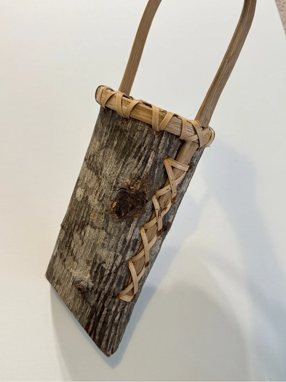 Vintage Native American Style Appalachian Bark Berry Gathering Basket Handmade